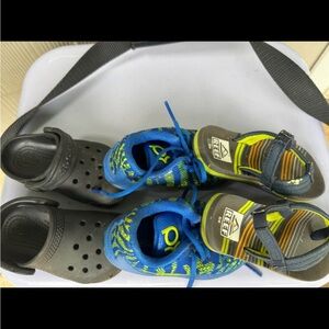 Crocs Nike and reef Black and Blue Footwear bundle
